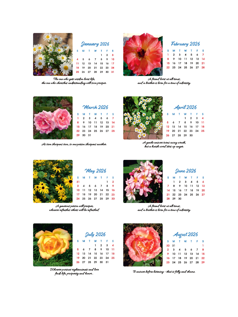 Floral Desktop Calendar 2026 Bijou Inc - Image 3
