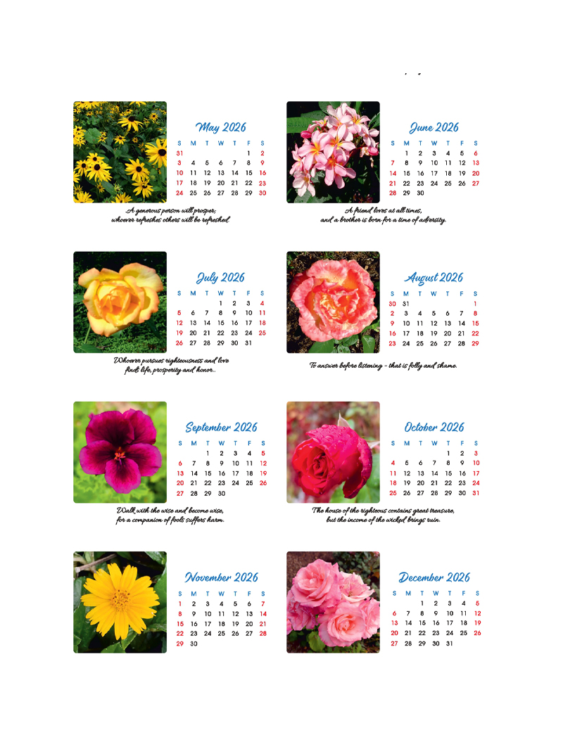 Floral Desktop Calendar 2026 Bijou Inc - Image 2
