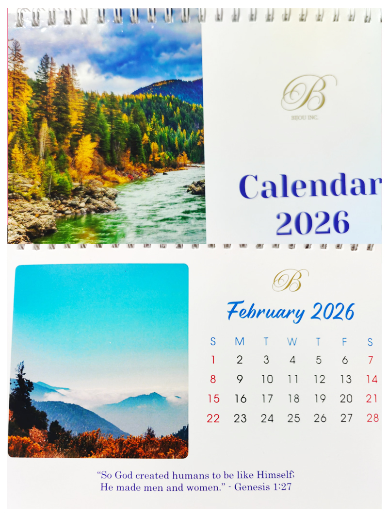 Naturescape Desktop Calendar 2026 Bijou Inc